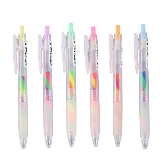 6Pcs/Set Glitter Gel Pens Smooth Writing Vibrant Colors Rainbow Gradient Gel Pens
