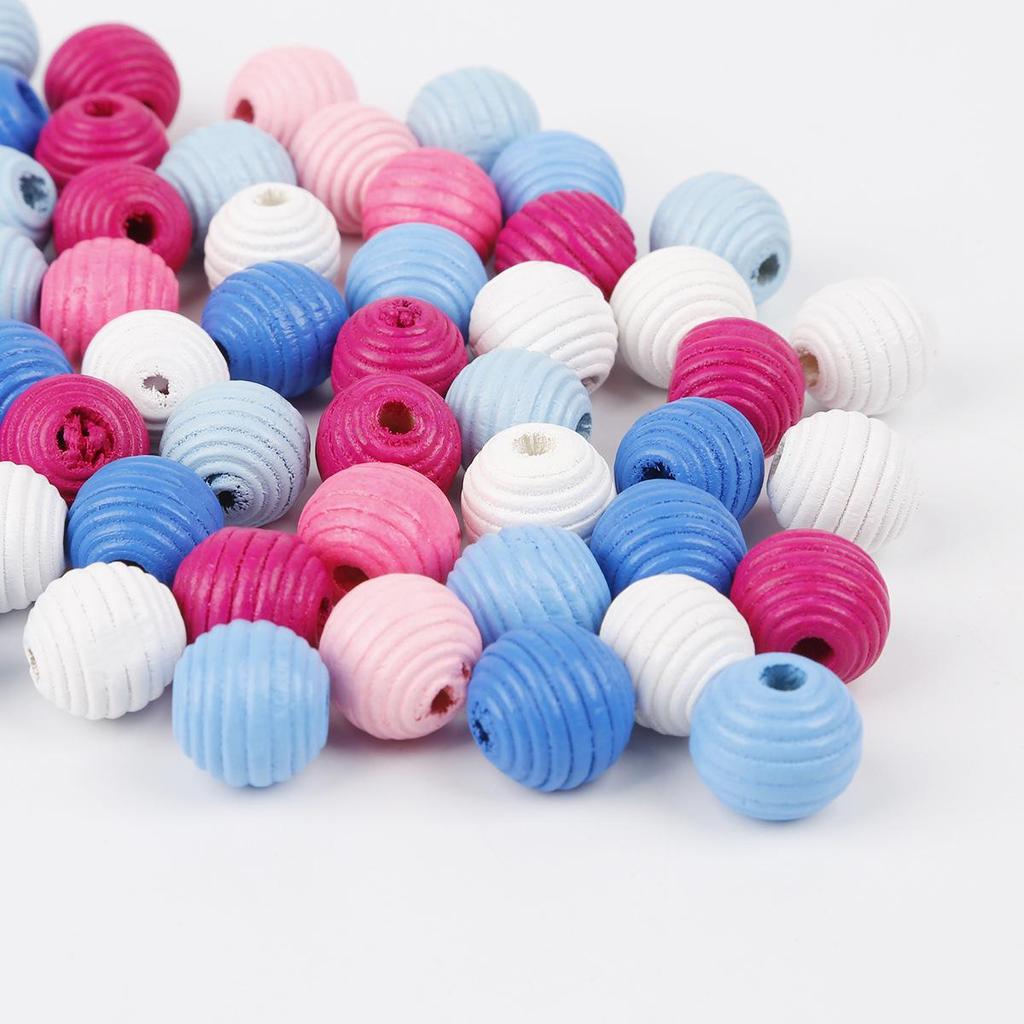 14mm Large Hole Wooden Beads, Round, Threaded, Loose, Handmade DIY Jewelry Accessories