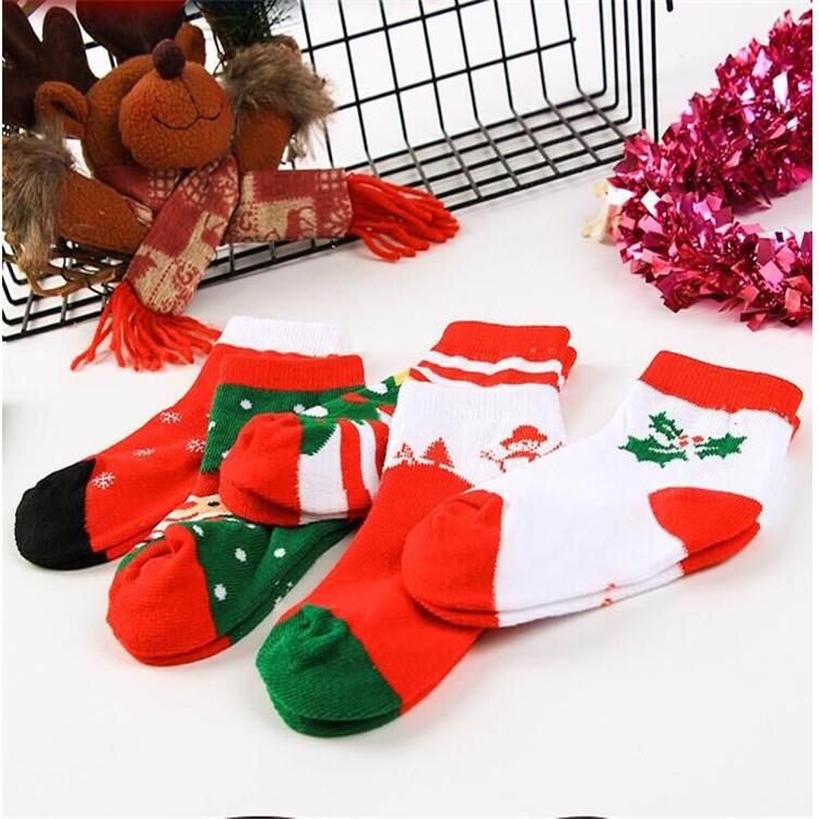 5 Pair/Lots Baby Christmas Socks Print Snow Man Elk Tree Sox For Baby Boys Girls Winter Super Keep Warm Sock New Arrival