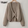 Women's Loose V-Neck Short Knit Cardigan
