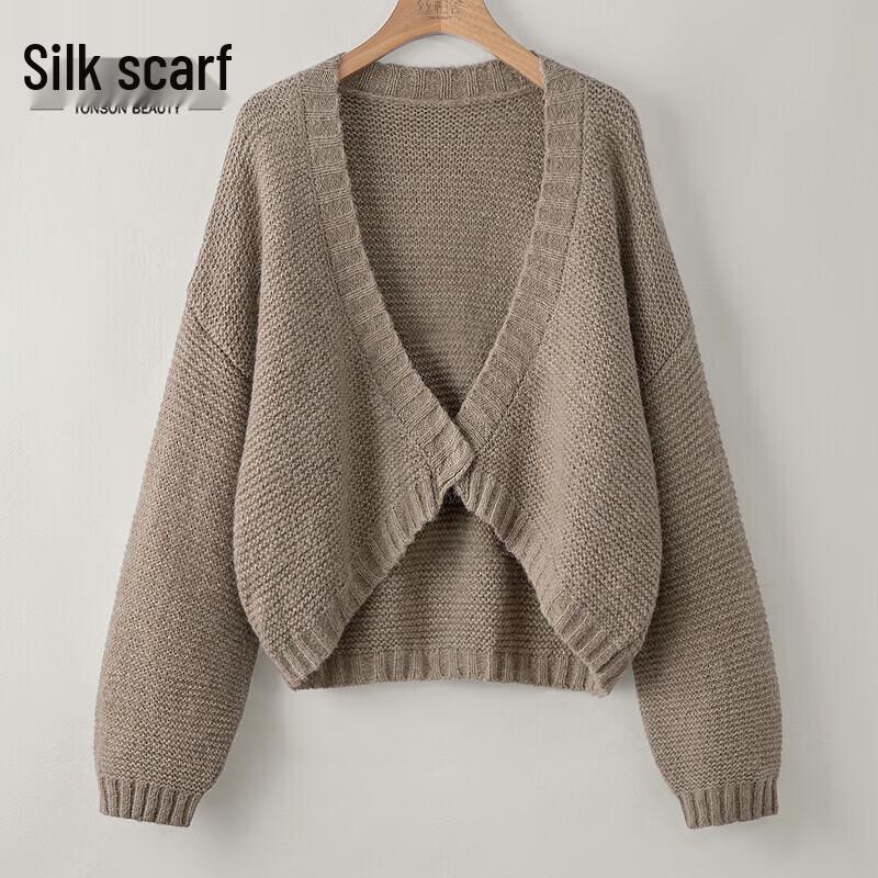 

Women s Relaxed Fit V-Neck Knit Cardigan M
