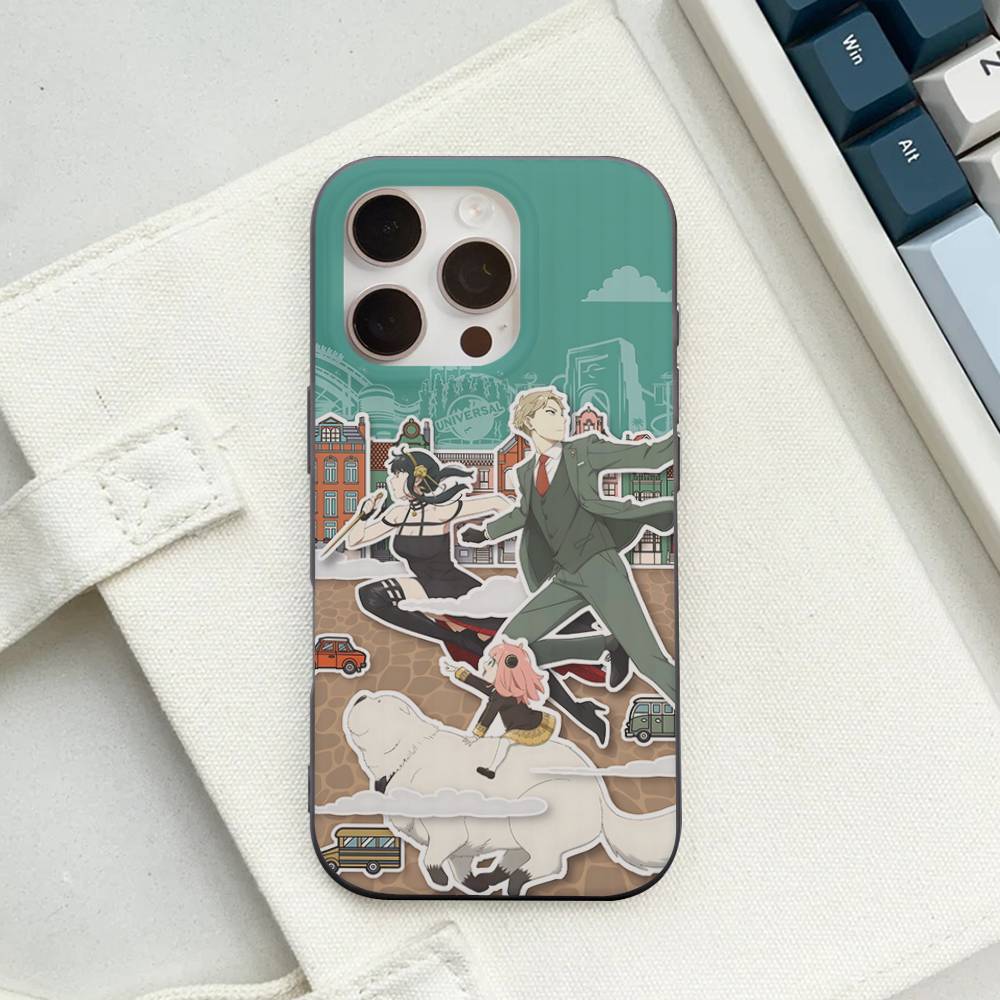 Classic Anime Spy X Family Luxury Ripple Shockproof Phone Case For IPhone 17 Air 16 15 14 13 12 11 Pro Max Plus Pro