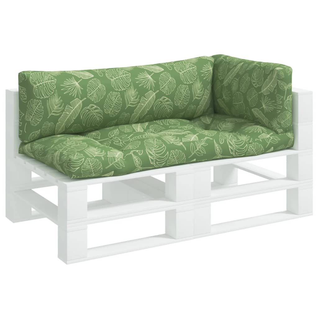 3 Piece Pallet Cushion Set with Leaf Pattern Oxford Fabric