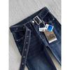 Damen 2026 Retro High-Waist Dunkelblaue Micro-Flare Jeans