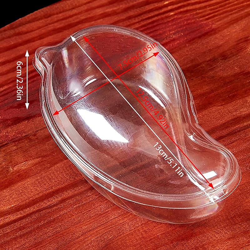 10 stk Kreativ Mangoform Engangs Dessertkake Plastkopp DIY Kake Krem Mousse Emballasjeboks Med Klart Lokk