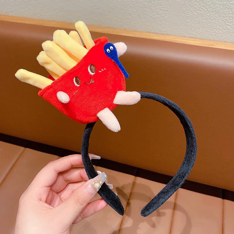 

Creative Cartoon Hamburger & Fries Headband and Hair Clip Set for Fun Activities