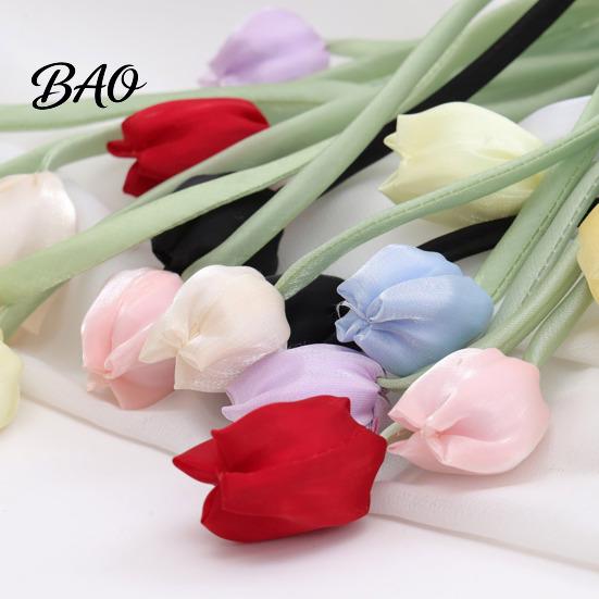 Multi-use Decorative Ties 2Pcs Tulip Bud Curtain Ties, Tiebacks, Flower Buds Soft Rope Tiebacks for Bedroom Curtains Patio Drapes with Flowers