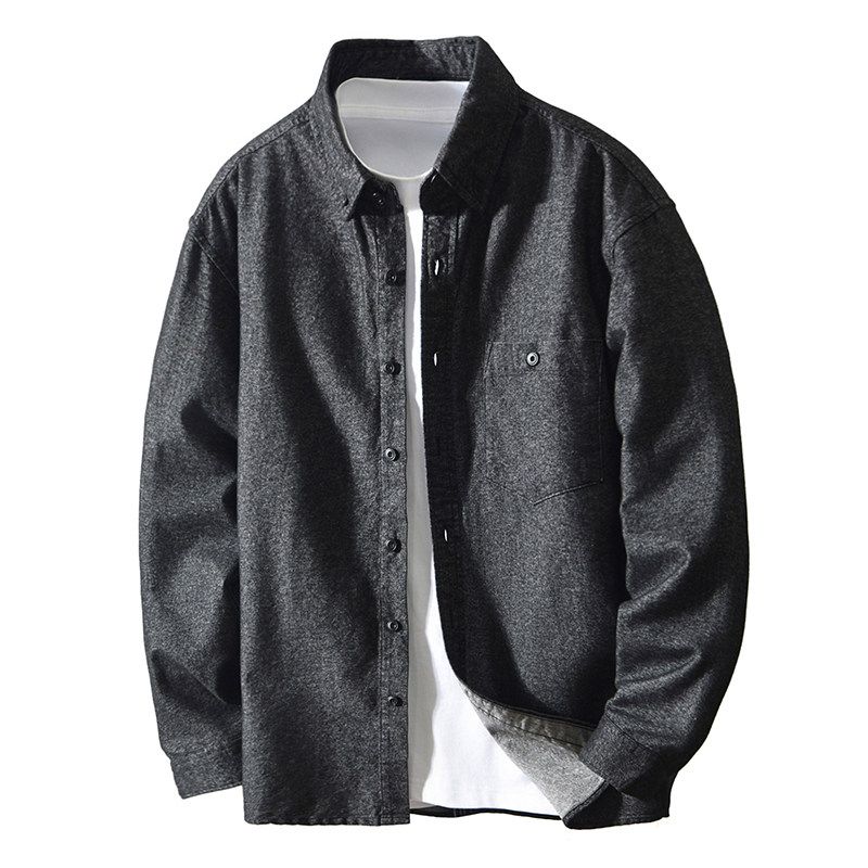 Spring and Autumn Japan Fashion Retro Shirts Jacket Men's Loose American Casual Cargo Shirt Outerwear Drop Shoulder Pure Cotton