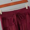 Wool Suit Autumn Checkered Crew Neck Top + Casual Sports Wide-leg Pants Two-piece Set for Women