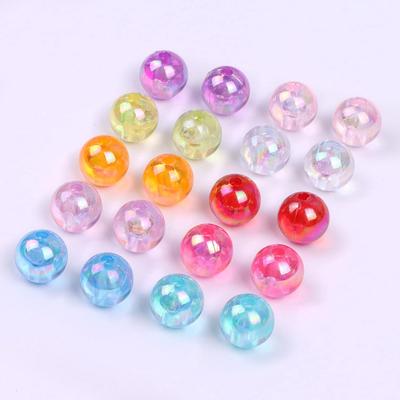 10mm Multicolor Plated Transparent Acrylic Beads for DIY Jewelry and Hair Accessories