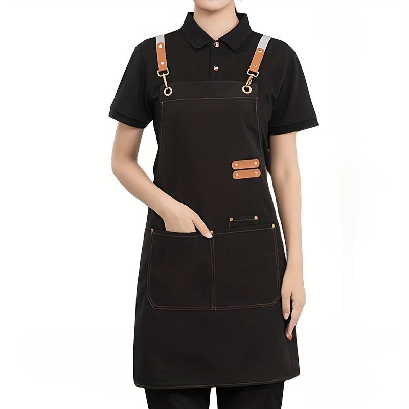 

1PC Polyester Waterproof Apron with Pockets - Unisex Adjustable Durable Woven Fabric