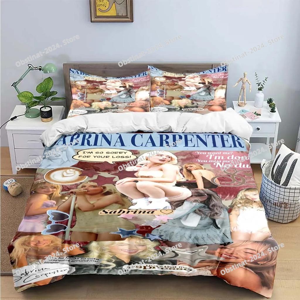 Singer Girls S-Sabrina Karpfen Bettwäsche Set Bedruckte Bettbezug Laken Kissenbezug Weiche Deckenbezug Voll Queen King Größe Luxuriöses Geschenk