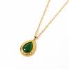 18k Gold-Plated Adjustable Stainless Steel Bohemian Necklace with Gemstone