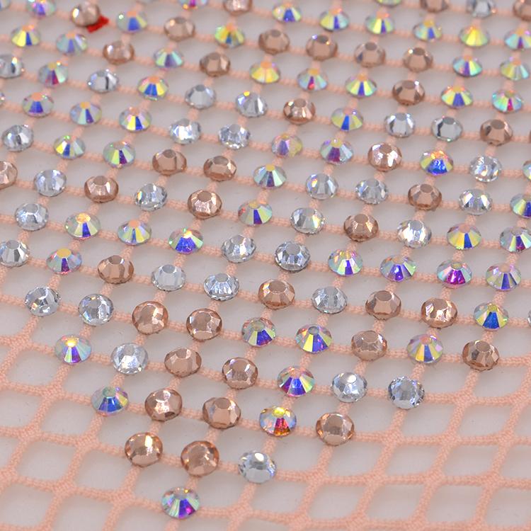 Dehnbares elastisches Netzgewebe-Besatz Hotfix Kristallglas Strass-Besatz Netzgewebe für Schuh-Bekleidungszubehör