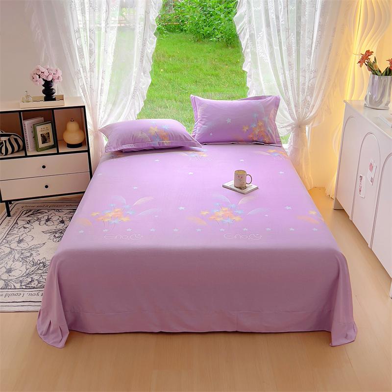 White Flower Printed Bed Sheet Set Simple Pink Cotton bedspread Thickened Bedding Set Luxury Soft Flat Sheet with Pillowcases