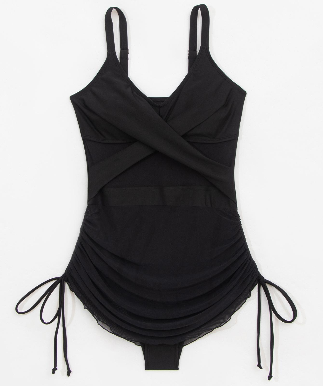 

Женский купальник сексуальный черный сетчатый цветной блок завязка на завязках цельный купальник бикини комплект пляжная одежда купальные костюмы L чёрный