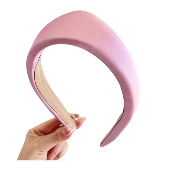 

Women Headband Wide Brim Satin Triangle Headband Face Shaping Makeup Washing Hair Hoop Non-Painful Daily Hair Accessory рожевий