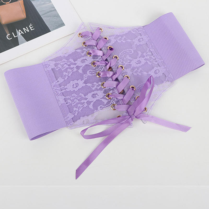 Corset Punk Black Wide Belts Slimming Body Women Elastic High Waist Belt Female Cummerbunds Fashionable Lace-up Hot