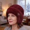 Cappello in Maglia Traspirante che Assorbe l'Umidità Caldo Foderato in Pile Doppio Strato Cappello per Clima Freddo Cappello Invernale Versatile