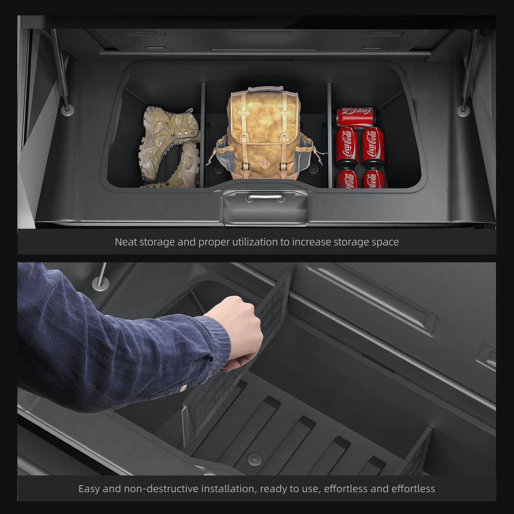 2Pcs for Tesla Cybertruck 2024-2026 Rear Truck Bed Lower Layer Combination Partition Container Organizer Board Accessories