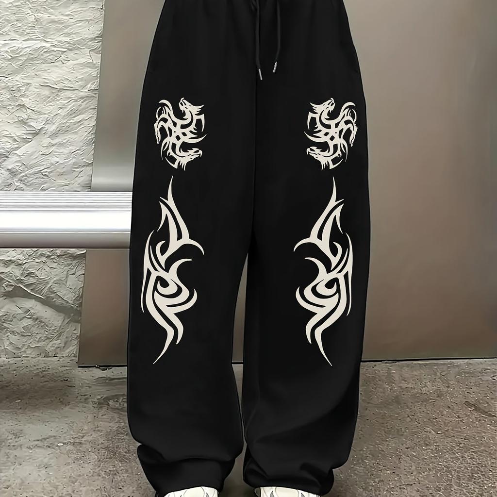 Men's and Women's Street Fashion Printed Gothic Style Trend Quick Drying Casual Sports Comfortable Pants