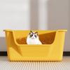 Extra Large Cat Litter Box Semi Enclosed Open Design Anti Splash Jumbo Cat Toilet Pet Supplies