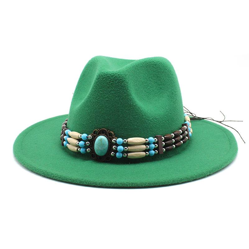Jazz Hat Woolen Imitation Wool Felt Hat Neutral Versatile Top Hat Men'S And Women'S Cowboy Hats