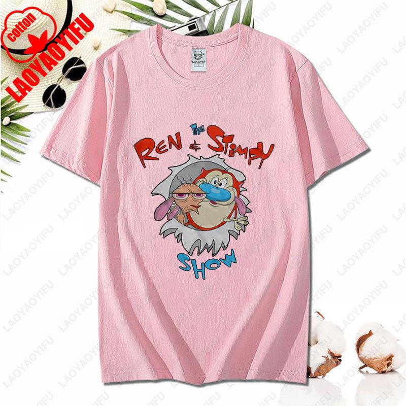90s Ren Stimpy Show Nicktoons Nickelodeon TV Cartoon Tshirt New Style Nostalgia Childhood Tops Unisex Adult Clothing Cotton Tees