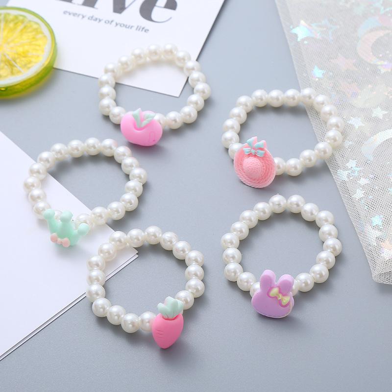 50Pcs/Pack Random Color Bracelet Cartoon Children Wooden Beads for Girl Birthday Party Favors Baby Shower Guest Gifts