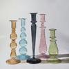 Porte-bougie en verre coloré au design créatif différent Réunion de famille Dîner aux chandelles Décoration de mariage Décoration de maison