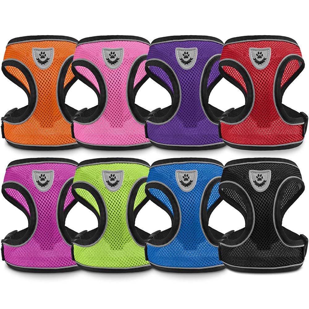 Reflektierendes Atmungsaktives Hundegeschirr im Westenstil mit Einziehleine für Kleine und Mittelgroße Hunde