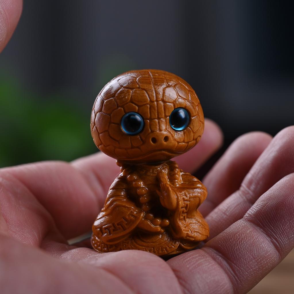 Cliff Cypress Carving New Seated Zen Style Cartoon Zodiac Snake Horse Monkey Dragon Statue Cute Creative Home Desktop Ornament
