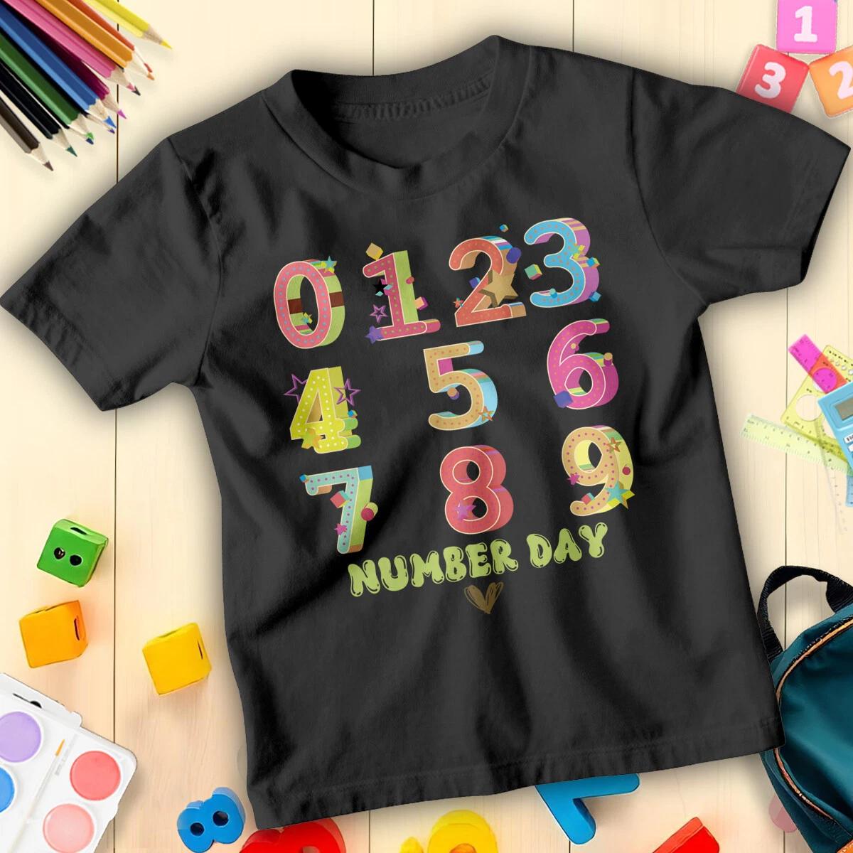 Boys and Girls Colorful Maths Day With Fun Patterns Number Day Ideas T-Shirt#ND 160