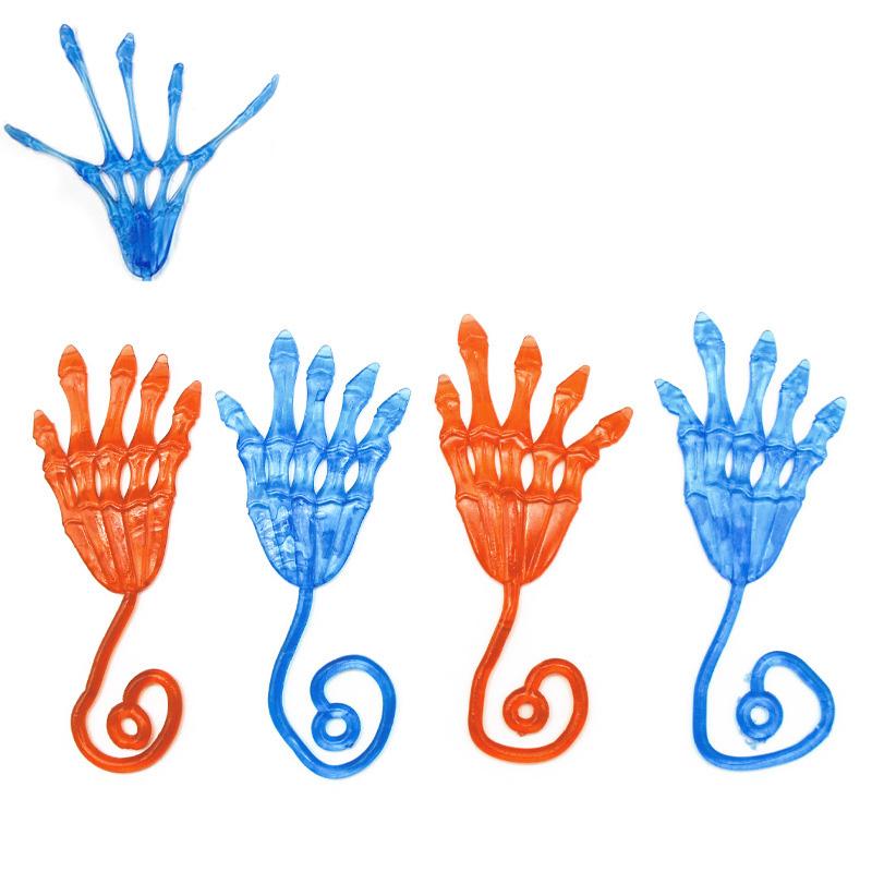 5 ks Pružně Natahovací Lepkivé Kostlivci Lebky Pavouci Mačkací Šplhací po Zdi Žertovné Hračky pro Děti Halloween Dekorace