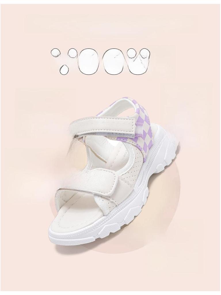 2025 Summer Girls' Sports Open-Toe Soft Sole Sandals for Students and Beach