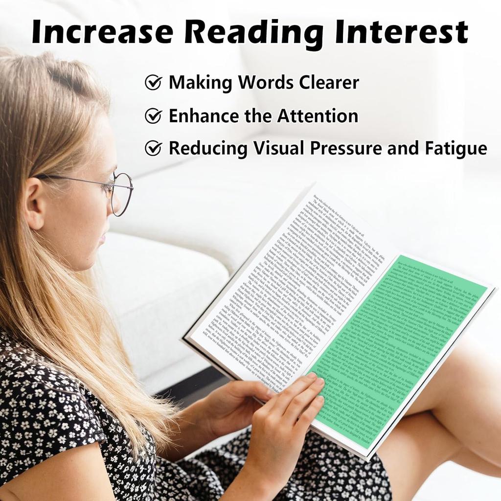 TOTiyea 14 Pieces 11IN x 8.5IN Colored Overlays for Dyslexia, Dyslexia Reading Sheets, Colored Transparency Sheets for Early Readers, School Supplies