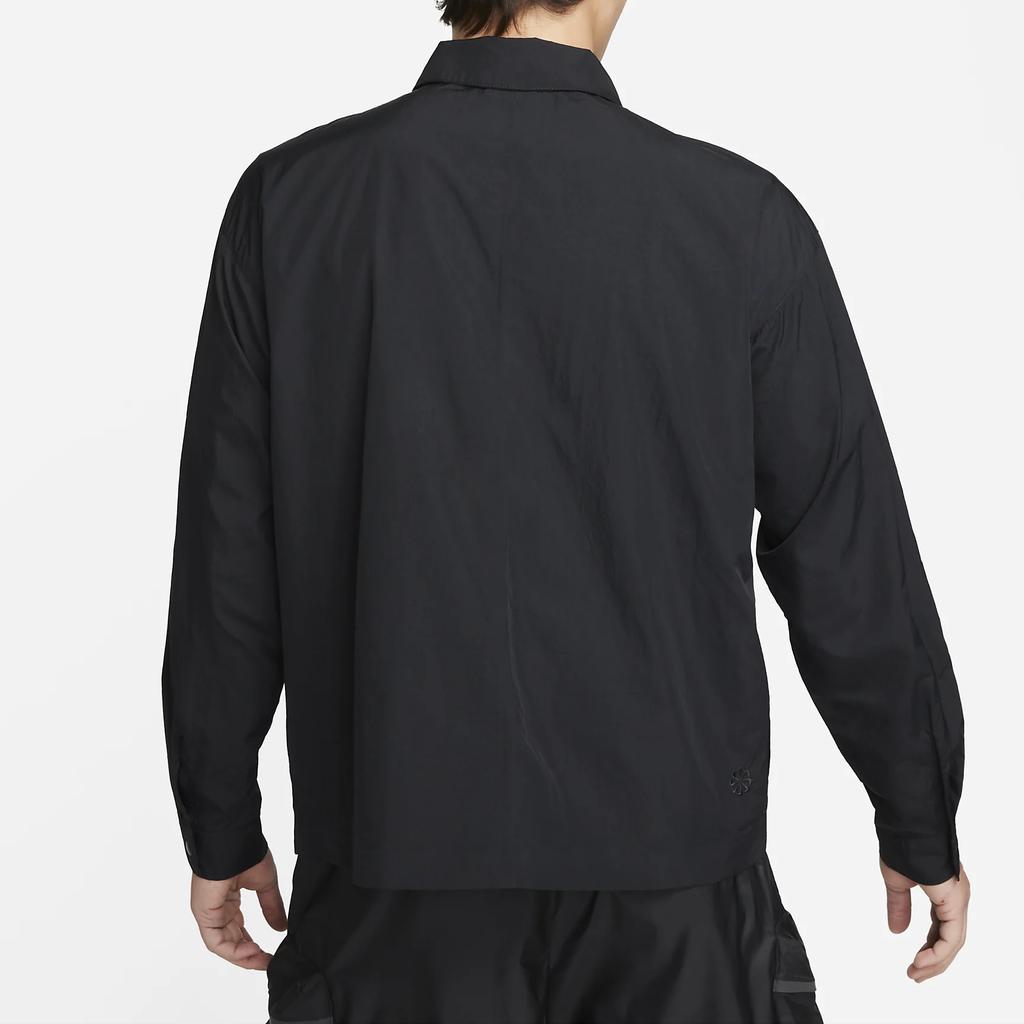 Nike Sportswear Tech Pack Solid Color Long Sleeve Collared Jacket Men Outerwear Black DX0206-010