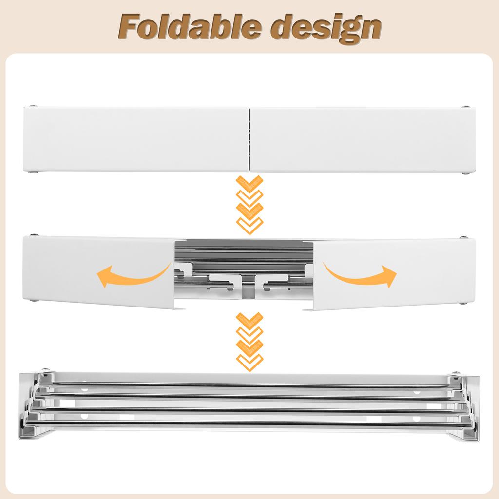 Folding Clothes Hanger Stainless Steel Laundry Drying Rack Wall Mount Travel Indoor Balcony Towel Bar Collapsible Drying Rack