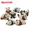 4Pcs/Set Cartoon Mini Animal Panda Micro Landscape Figurine Decor Resin Ornament Garden Miniature