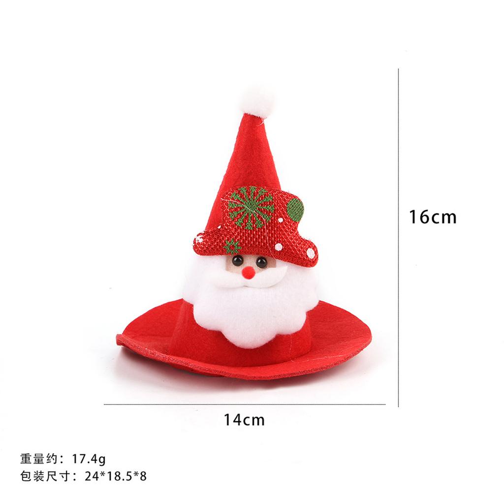 Pet Christmas Hat Three-dimensional Pointed Hat Decorative Hat Plush Cartoon Doll Christmas Pointed Hat Cat Headdress