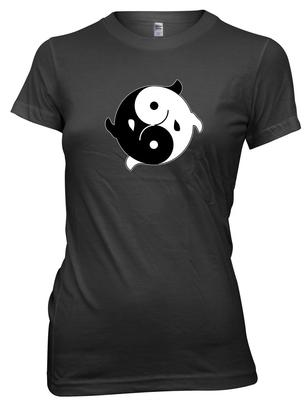 Yin Yang Dolphins Funny Womens Ladies Mens Kids T Shirt