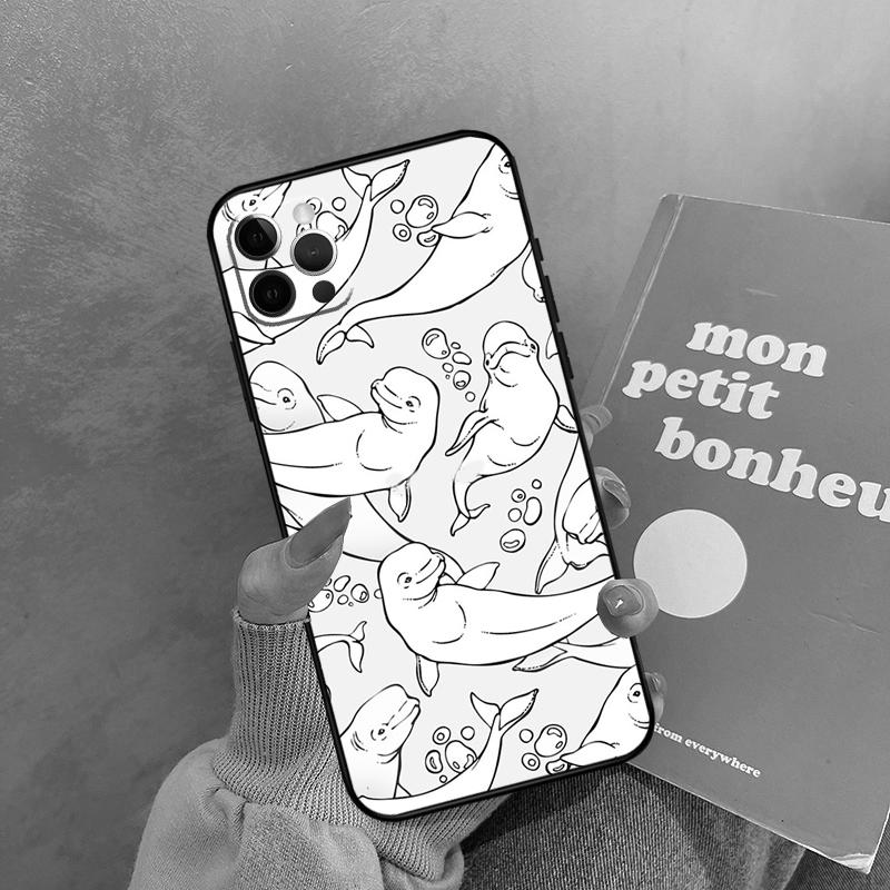 Blue Ocean Whales Pattern Case For iPhone 17 Air 16 15 14 13 11 12 Pro Max 13 Mini XR 15 16 Plus 16e Back Cover Shell