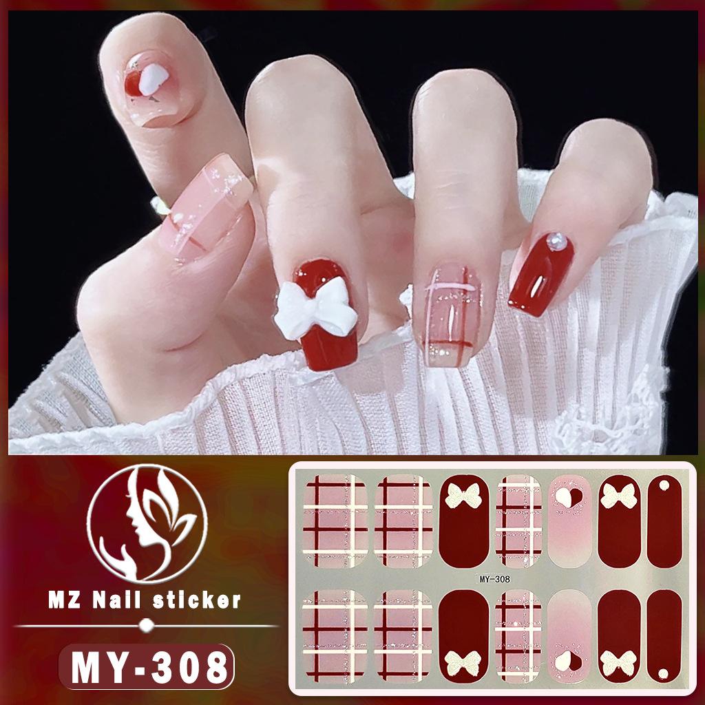 Three-dimensional National Style No-bake Gel Nail Varnish Film All Stick Japanese and Korean Style Spring and Summer Nail Film Paper Nail Film Paper