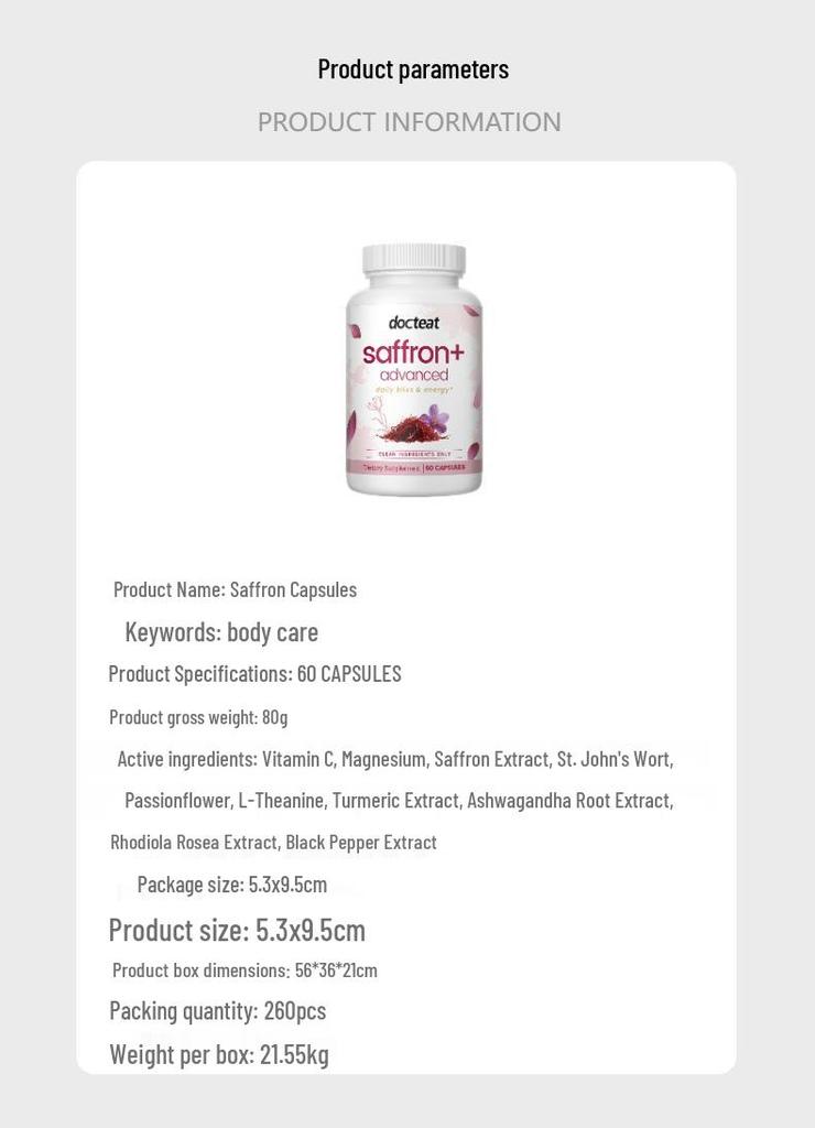 DoctEat Saffron Capsules: Stress Relief and Mood Enhancement
