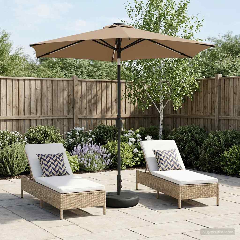 Garden Umbrella with LED Lights and Base 230 X 230 Cm