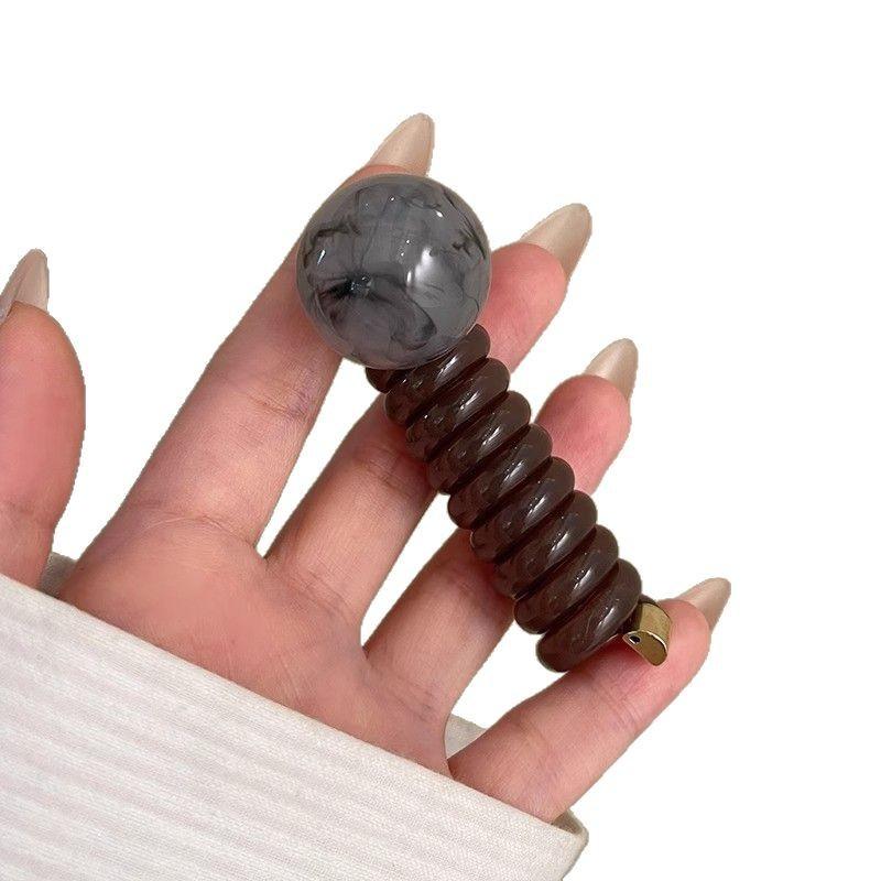 Cute Beads Elastic Rubber Bands Women Girls Telephone Wire Hair Ties Loop Spiral Spool Headbands Ponytail Holders Accessories