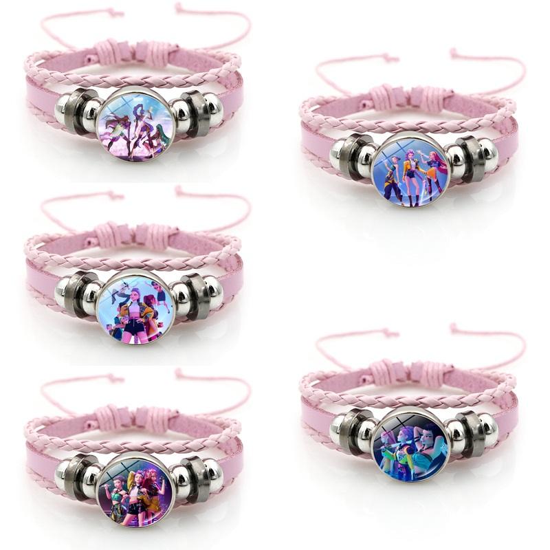 Kpop Demon Hunter Hanging Keychains Heart Necklace Bracelet Set Kpop Huntrix Character Pendant Accessories Fans Party Favor Gift