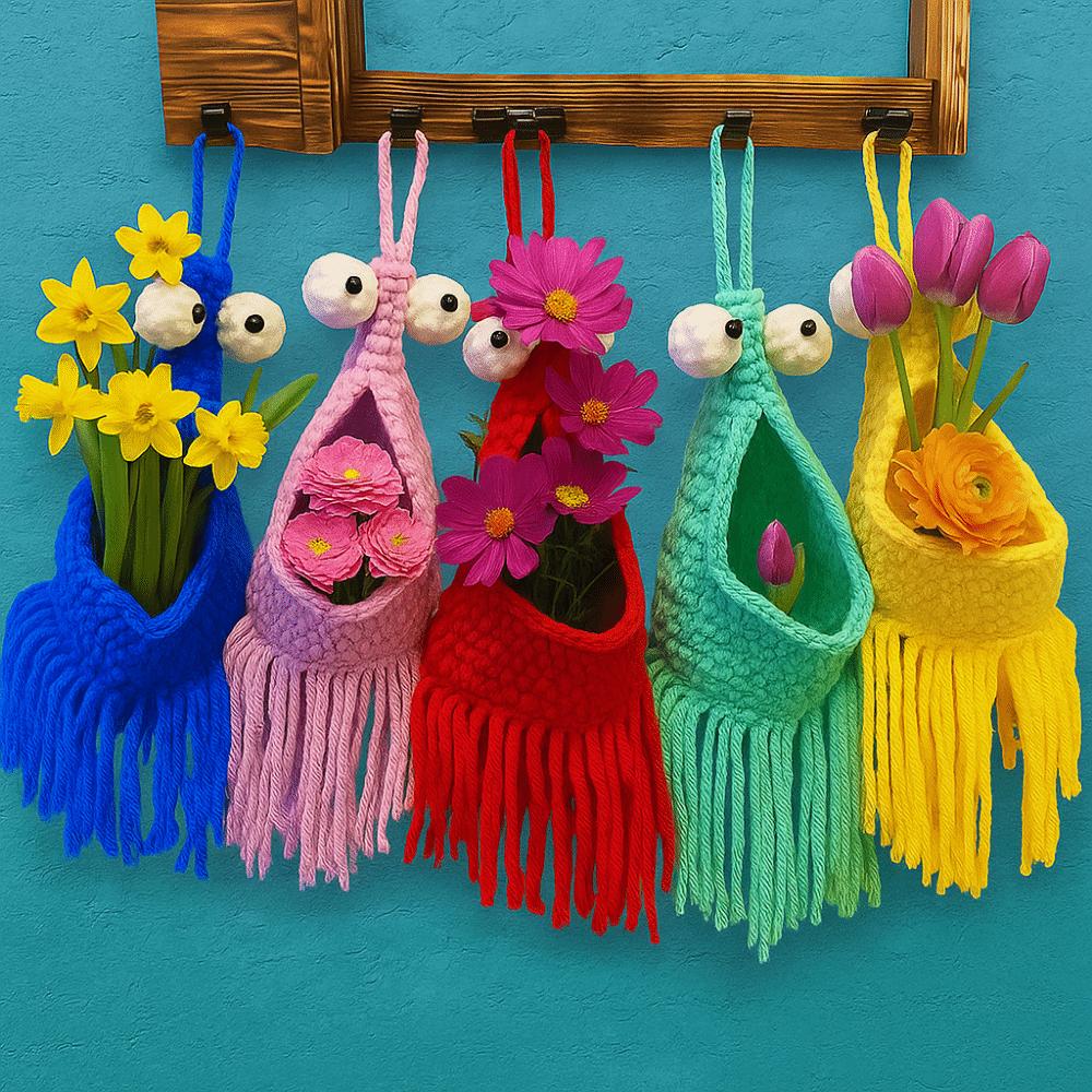 Lobster-Shaped Crochet Plant Hanger Cotton Woven Crochet Car Hanger  for Home