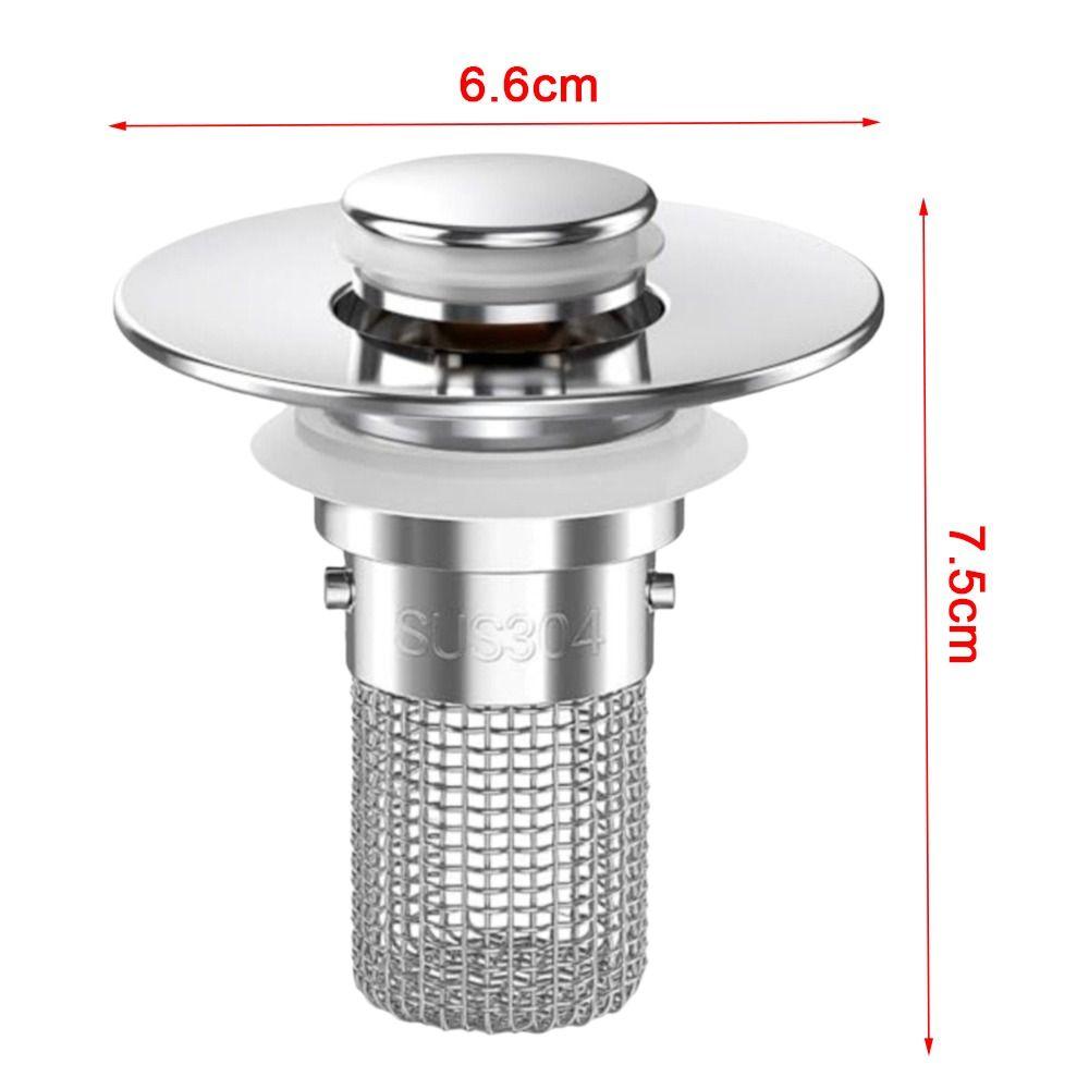 Stainless Steel Bathroom Sink Drain Strainer Removable Basket Drain Stopper Shower Sink