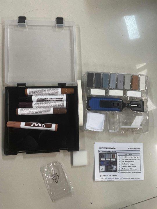 Tile Floor Scratch Repair Kit Tile Furniture Paint Wall Repair Kit with Heat Pen 11 Color Hard Wax Bars 5 Colors Touch